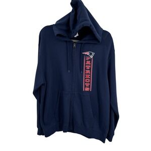 New England Patriots Hoodie Mens Large NFL Football Full Zip Sweatshirt Majestic